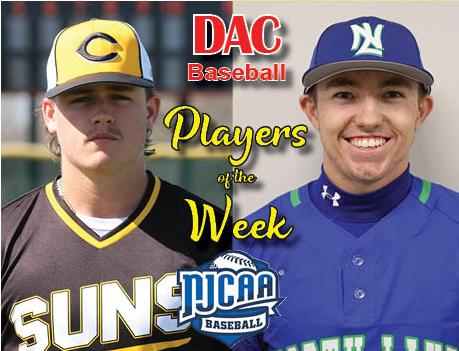 Kirtley, Carpenter Chosen as DAC Baseball Players of the Week